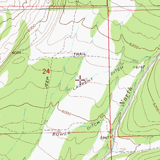 Topographic Map of Laurent Ditch, CO
