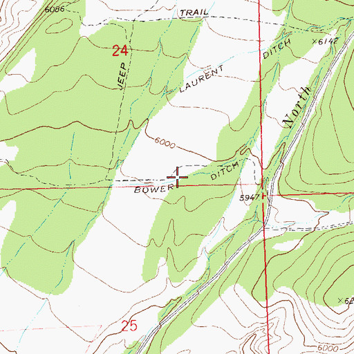 Topographic Map of Bower Ditch, CO