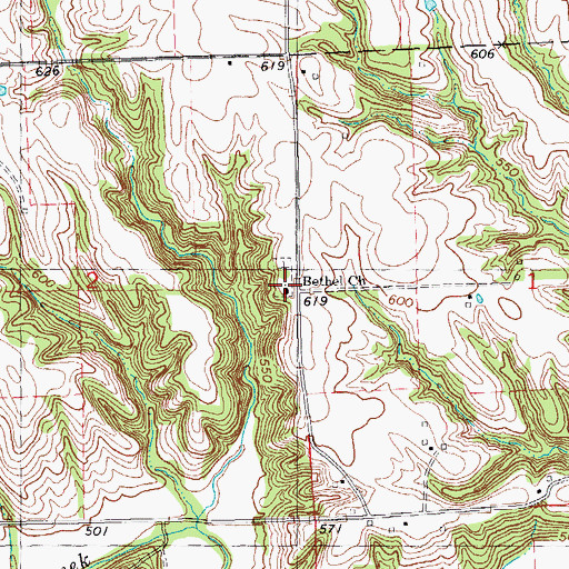 Topographic Map of Bethel Cemetery, IL