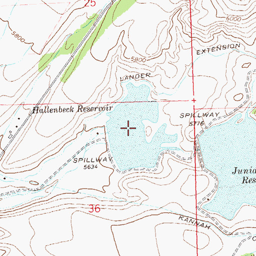 Topographic Map of Hallenbeck Reservoir, CO