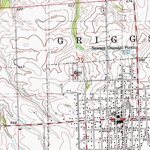 Topographic Map of Griggsville Cemetery, IL