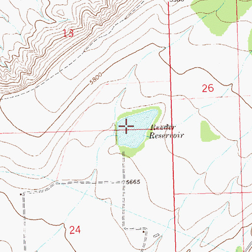 Topographic Map of Reeder Reservoir, CO