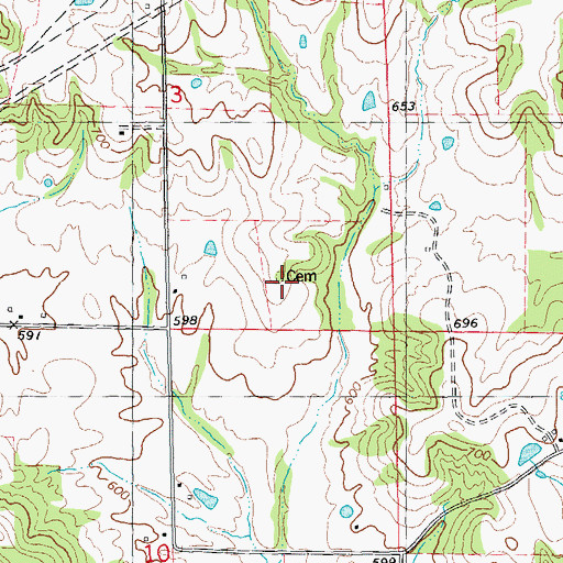 Topographic Map of Hartsock Cemetery, IL