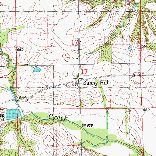 Topographic Map of Sunny Hill Cemetery, IL