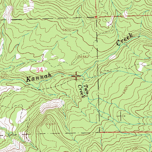 Topographic Map of Two Creek, CO