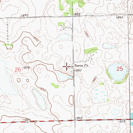 Topographic Map of Saron Free Lutheran Cemetery, SD