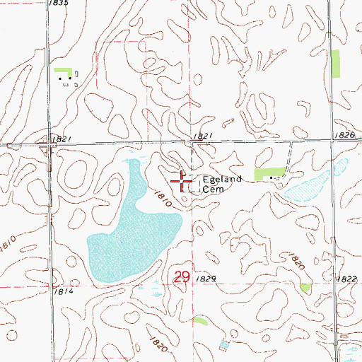 Topographic Map of Lindaas Cemetery, SD