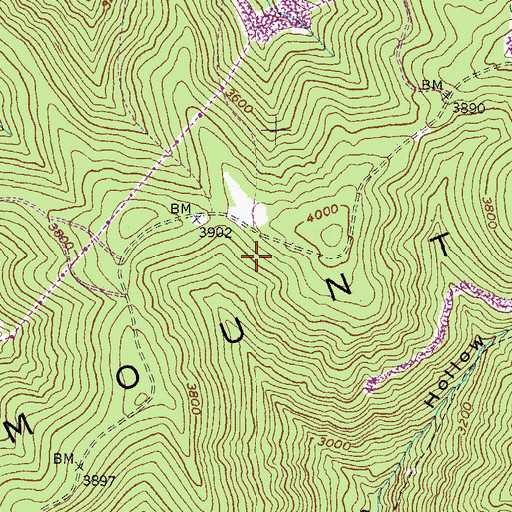 Topographic Map of Adams Cemetery, KY