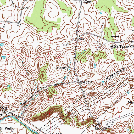 Topographic Map of Allen Cemetery, KY