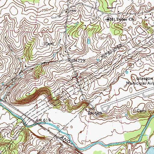 Topographic Map of Allen Cemetery, KY