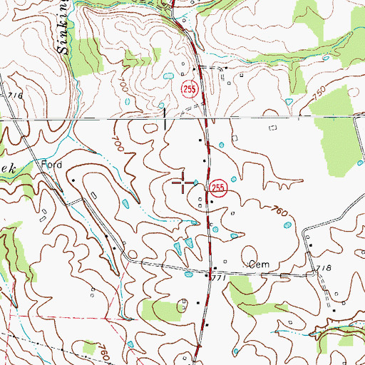 Topographic Map of Allen Cemetery, KY