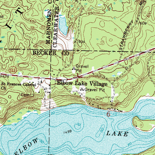 Topographic Map of Elbow Lake, MN