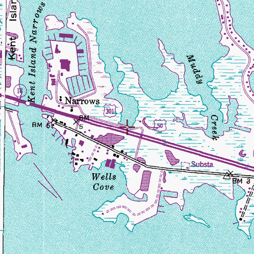 Topographic Map of Kent Narrows, MD