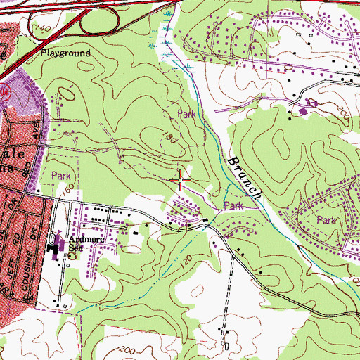 Topographic Map of Springdale, MD