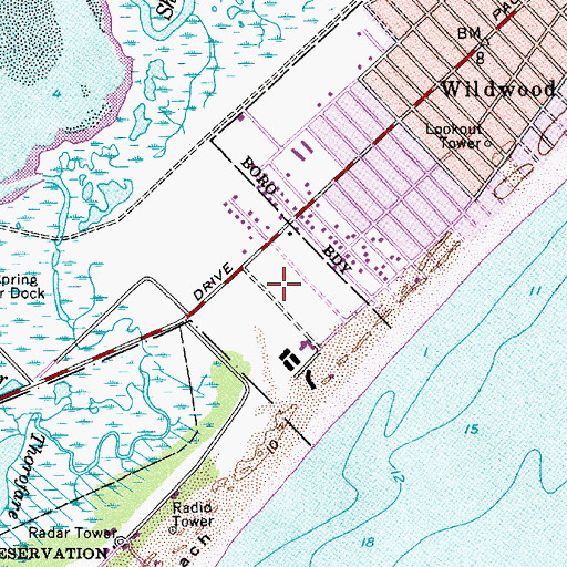 Topographic Map of Diamond Beach, NJ