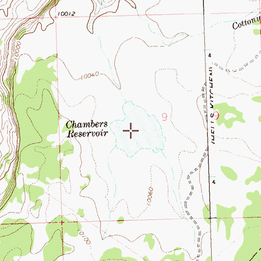 Topographic Map of Chambers Reservoir, CO