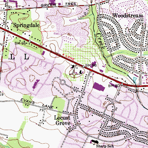 Topographic Map of Greentree, NJ