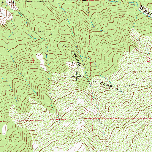Topographic Map of Spring Camp Trail, CO