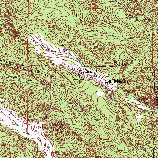 Topographic Map of Rio En Medio, NM
