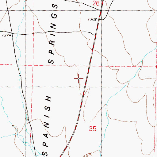 Topographic Map of Spanish Springs, NV