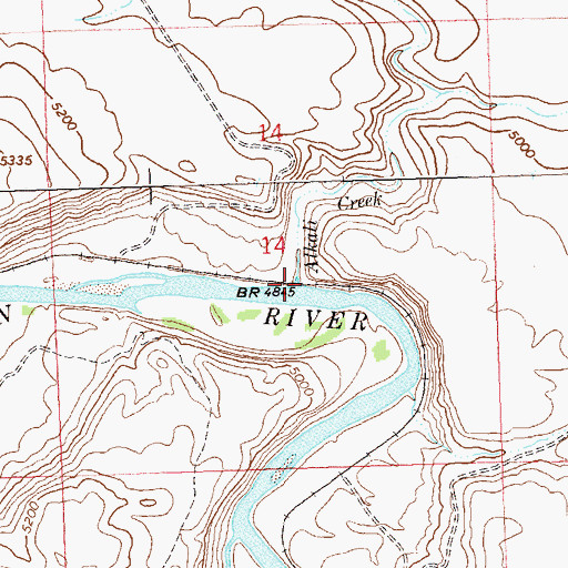 Topographic Map of Alkali Creek, CO