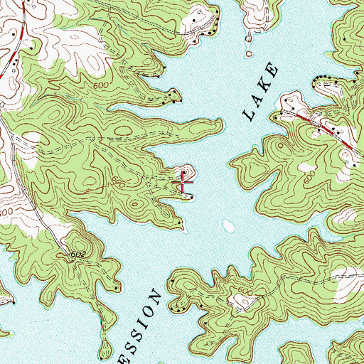 Topographic Map of Lake Secession, SC