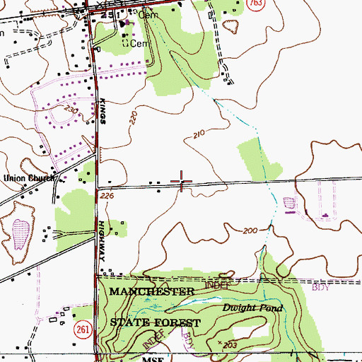 Topographic Map of Wedgewood, SC