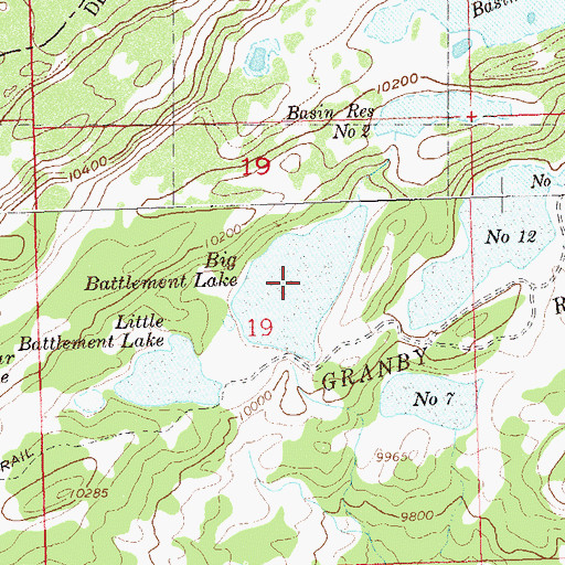 Topographic Map of Big Battlement Lake, CO