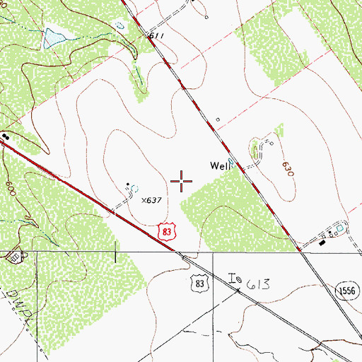 Topographic Map of Carrizo Hill, TX