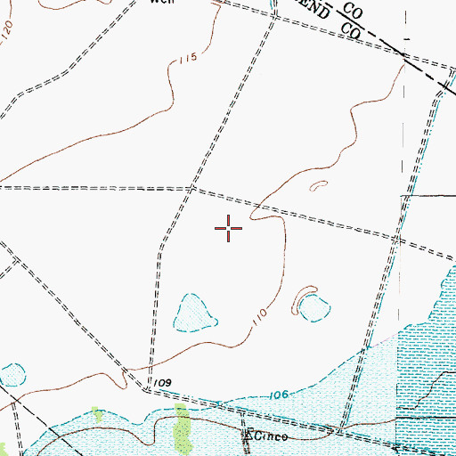 Topographic Map of Cinco Ranch, TX