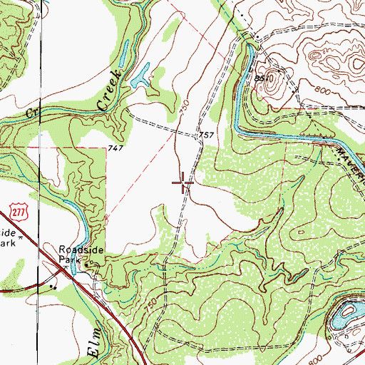 Topographic Map of Elm Creek, TX