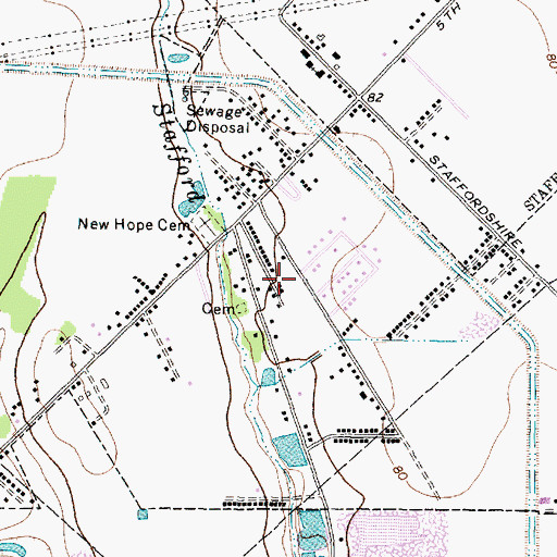 Topographic Map of Fifth Street, TX
