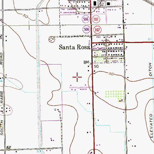 Topographic Map of Grand Acres, TX