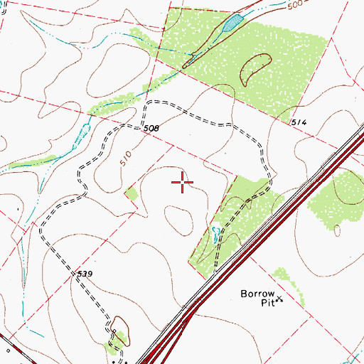 Topographic Map of Hilltop, TX
