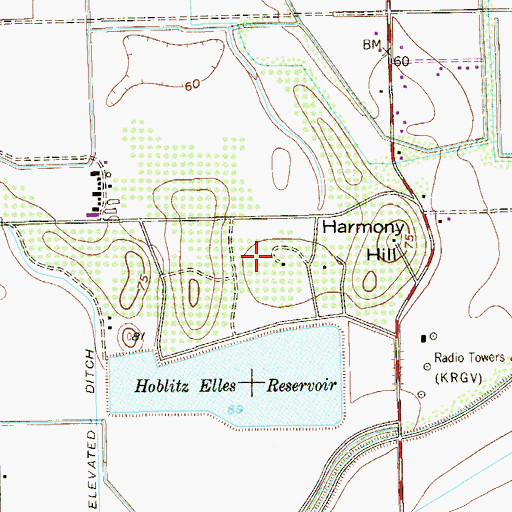 Topographic Map of Indian Hills, TX