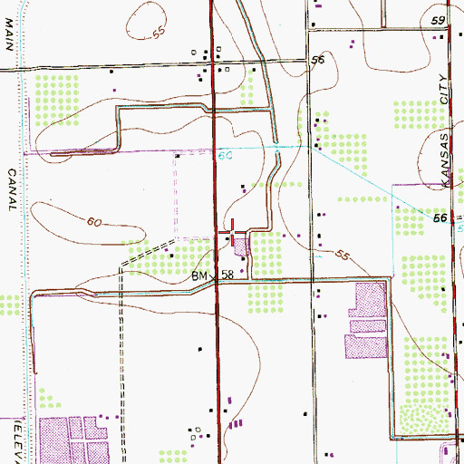 Topographic Map of La Feria North Census Designated Place, TX