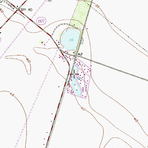 Topographic Map of Lago, TX