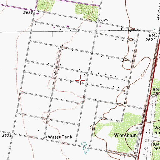 Topographic Map of Lindsay, TX