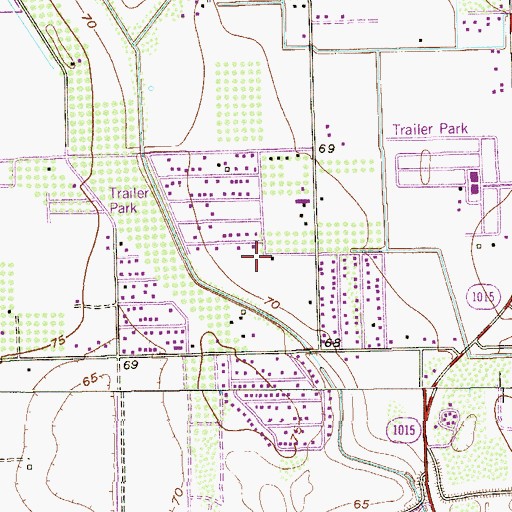 Topographic Map of Llano Grande, TX