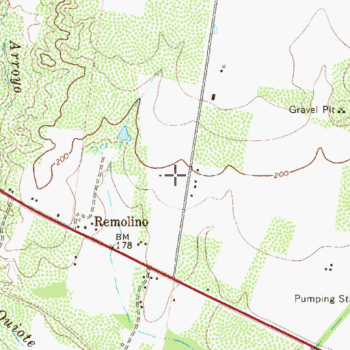 Topographic Map of Los Alvarez, TX