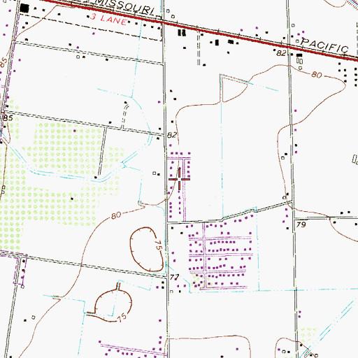 Topographic Map of Midway South Census Designated Place, TX