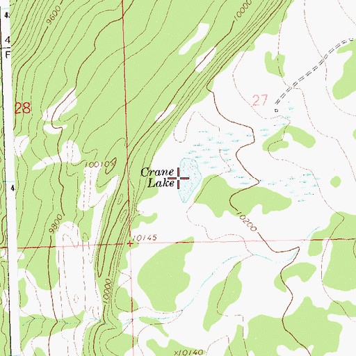 Topographic Map of Crane Lake, CO