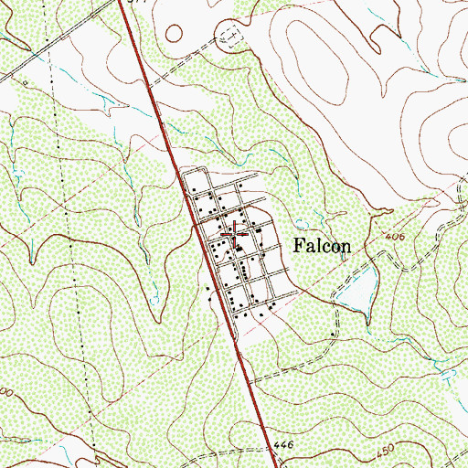Topographic Map of New Falcon, TX