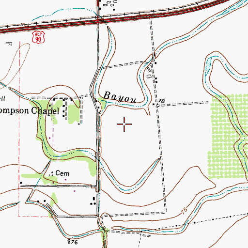 Topographic Map of New Territory, TX