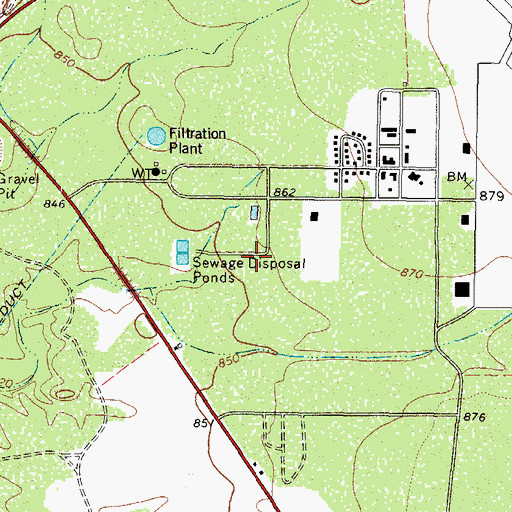 Topographic Map of Radar Base Census Designated Place, TX
