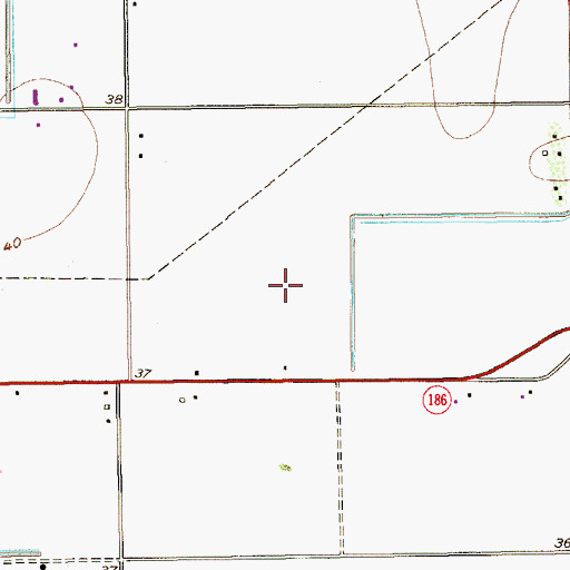Topographic Map of Ranchette Estates, TX