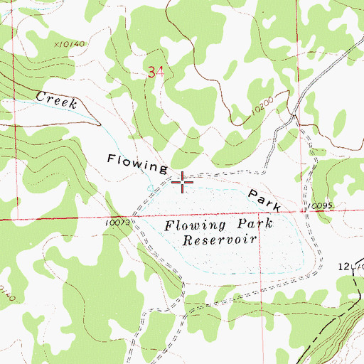 Topographic Map of Flowing Park, CO