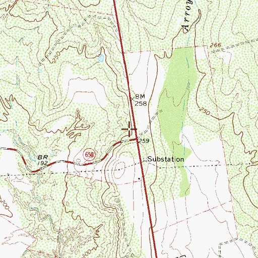 Topographic Map of Roma Creek, TX