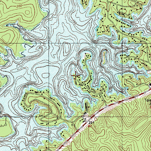 Topographic Map of South Toledo Bend, TX