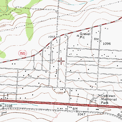 Topographic Map of Val Verde Park, TX